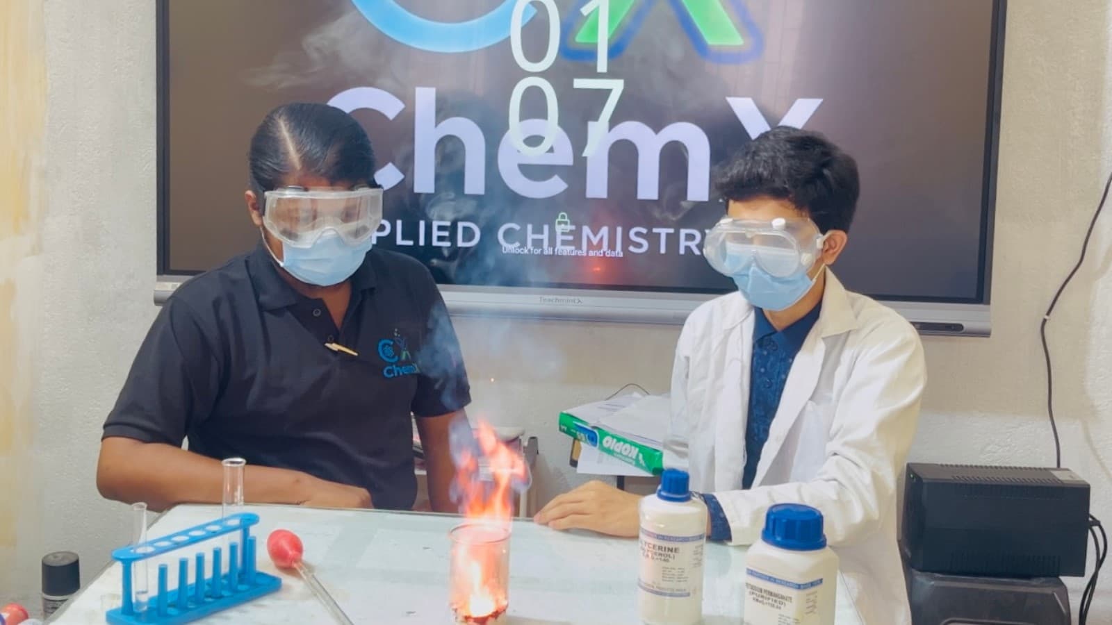 Students exploring science in the CHEMX laboratory and smart classroom